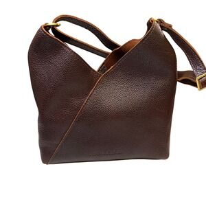 Portland Leather Goods Small Naomi Shoulder Bag Cold Brew Leather Crossbody NWT
